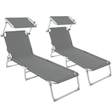 thumbnail of tectake 2 Gartenliegen 4-stufig  Grau