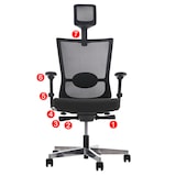 thumbnail of Bürostuhl MERRYFAIR Forte, Schreibtischstuhl, Sliding-Funktion ergonomisch ~ schwarz, mit Kopfstütze