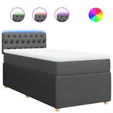 thumbnail of vidaXL Boxspringbett mit Matratze Dunkelgrau 90x200 cm Stoff