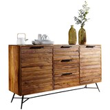 thumbnail of Design Sideboard NISHAN 160 x 40 x 88 cm Sheesham Massiv Holz, Kommode mit Türen & Schubladen, Massive Anrichte Industrial, Massivholz Schrank mit