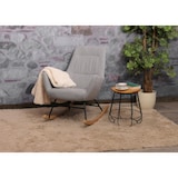 thumbnail of Mecedora HWC-N13, mecedora sillón reclinable sillón TV, madera maciza metal tela/textil 320g/m² ~ gris claro