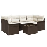 thumbnail of vidaXL 7-teiliges Garten Sofa Set mit Kissen Braun Poly Rattan