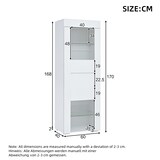 thumbnail of Vitrine Hochschrank 60x40x170 cm Weiß mit LED-Beleuchtung App-Steuerung Acryl-Tür Soft-Close verstellbaren Glasböden Hochglanz-Front