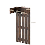 thumbnail of COSTWAY Rack de casaco de parede com 5 ganchos duplos e armário de 2 portas,