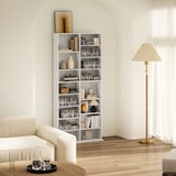 thumbnail of Medienregal Holz Weiß 78,5x24x175 cm, verstellbar für CDs, DVDs und Blu-rays