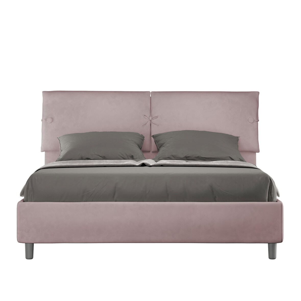 Letto Matrimoniale con rete imbottito 160x200 microfibra glicine Sleeper