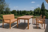 thumbnail of Gartengruppe 4tlg Gartentisch Teak 180 x 100 cm mit Gartenbank & 2 Stühlen FREETOWN