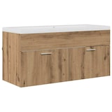 thumbnail of Helloshop26 - Moderner wandmontierter Badezimmerschrank 100 x 38,5 x 46 cm klare Linien praktisch Eichenholzkonstruktion 02_0056320