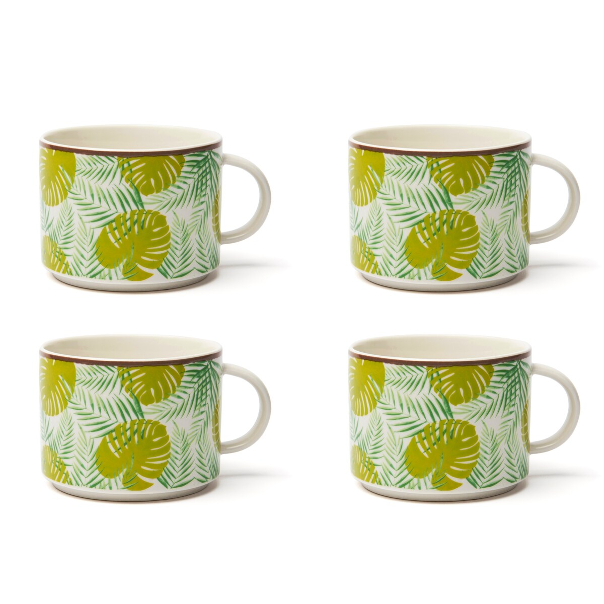 Excelsa Set Von 4 Jumbo Tasse Foliage Porzellan 50 Cl Bunt