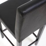 thumbnail of Lote de 2 taburetes de bar Silla de bar M37 imitación cuero ~ negro, pies oscuros