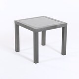thumbnail of Mesa auxiliar de jardín, Tamaño: 50x50x45 cm, Aluminio reforzado color antracita, Tablero de cristal templado estilo cerámica