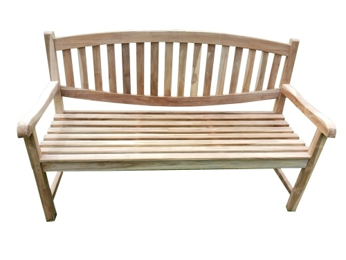 Lex Teak Sitzbank Gartenbank Holzbank Teakbank Parkbank Gutshof nachhaltig 120cm : 120 cm
