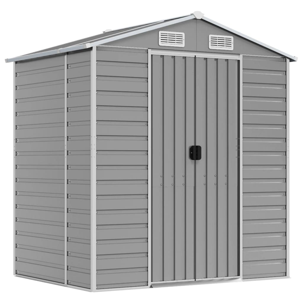 Helloshop26 - Abri de jardin cabane cabanon maison de stockage remise extérieur hangar outils robuste clair 191 x 130 x 198 cm acier 02_0022241