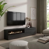thumbnail of Mobile TV Soggiorno, Ampio spazio a disposizione, 200x35x45cm, Per TV fino a 80", Camino elettrico, Stile moderno, Nero _ 48_5