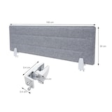 thumbnail of Bureau scheidingswand HWC-G76, kantoor privacy scherm bureau pin board, geluidsisolatie stof/textiel met reliëf ~ 100x30cm groen