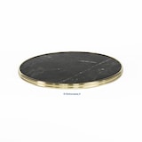 thumbnail of Plateau de table rond MARCEAU - Marbre MARQUINA - cerclage laiton D60 cm