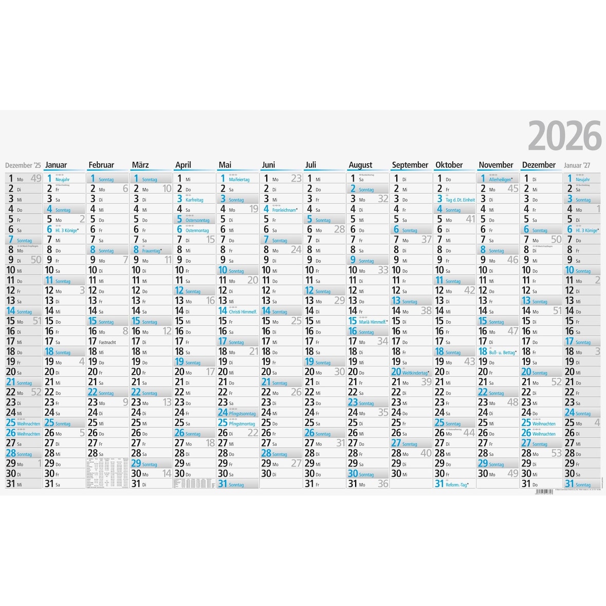 2026 Glocken Plakatkalender A0