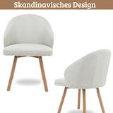 thumbnail of DELUKE® Esszimmerstühle 2er Set ERIK - Stoffbezug, Eichenholz Beine| Gepolsterte Sitzfläche | Skandinavisch Minimalistisch, Stühle Esszimmer | Beige