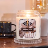 thumbnail of Warm & Cozy Duftkerze Candle Brothers, Kerze im Glas, 2 Dochte, 510g, 100h Brenndauer, Raumduftkerze