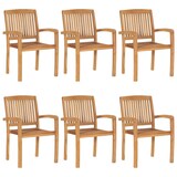 thumbnail of vidaXL Stapelbare Gartenstühle mit Kissen 6 Stk. Massivholz Teak
