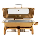 thumbnail of Helloshop26 - Chafing dish GN 1/1 9 litros 2 quemadores de masa con ojo de buey acero inoxidable vidrio templado dorado 14_0008572