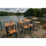 thumbnail of METRO PROFESSIONAL Set di 2 sgabelli da bar Lynx, alluminio/legno di eucalipto, nero