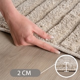 thumbnail of Carpetsale24 Teppich Läufer 80x250 cm Beige Hochflor Skandi Boho Design Hoch-Tief Effekt Weicher Flauschig Pflegeleicht für Schlafzimmer, Flur