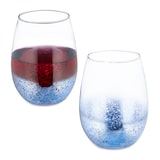thumbnail of Relaxdays Weingläser ohne Stiel, 2er Set, Rotweinbecher, je 500 ml Fassungsvermögen, Wassergläser, Dessertgläser, blau