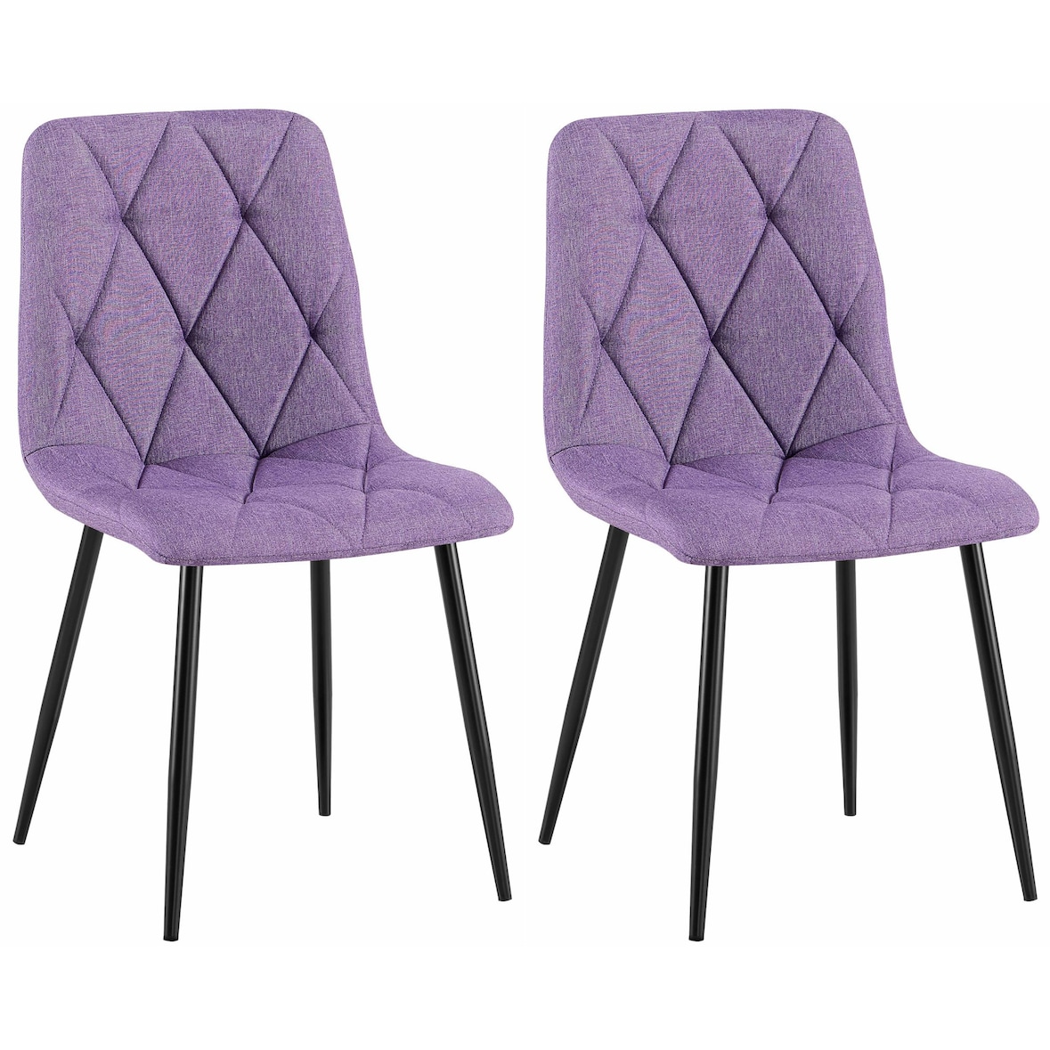 CHEFGASTRO 2er Set Esszimmerstuhl BUENOS AIRES Stoff HxBxT 85x45x55cm Lila Küchenstuhl