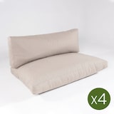 thumbnail of Pack 4 cojines Asiento y respaldo palet de exterior, Desenfundable, Poliéster 250 gr, Color Olefin Marrón, 120x80x16