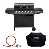 thumbnail of TAINO BASIC 6+1 Brenner Gasgrill Abdeckung Set Regler BBQ Grill Zubehör schwarz