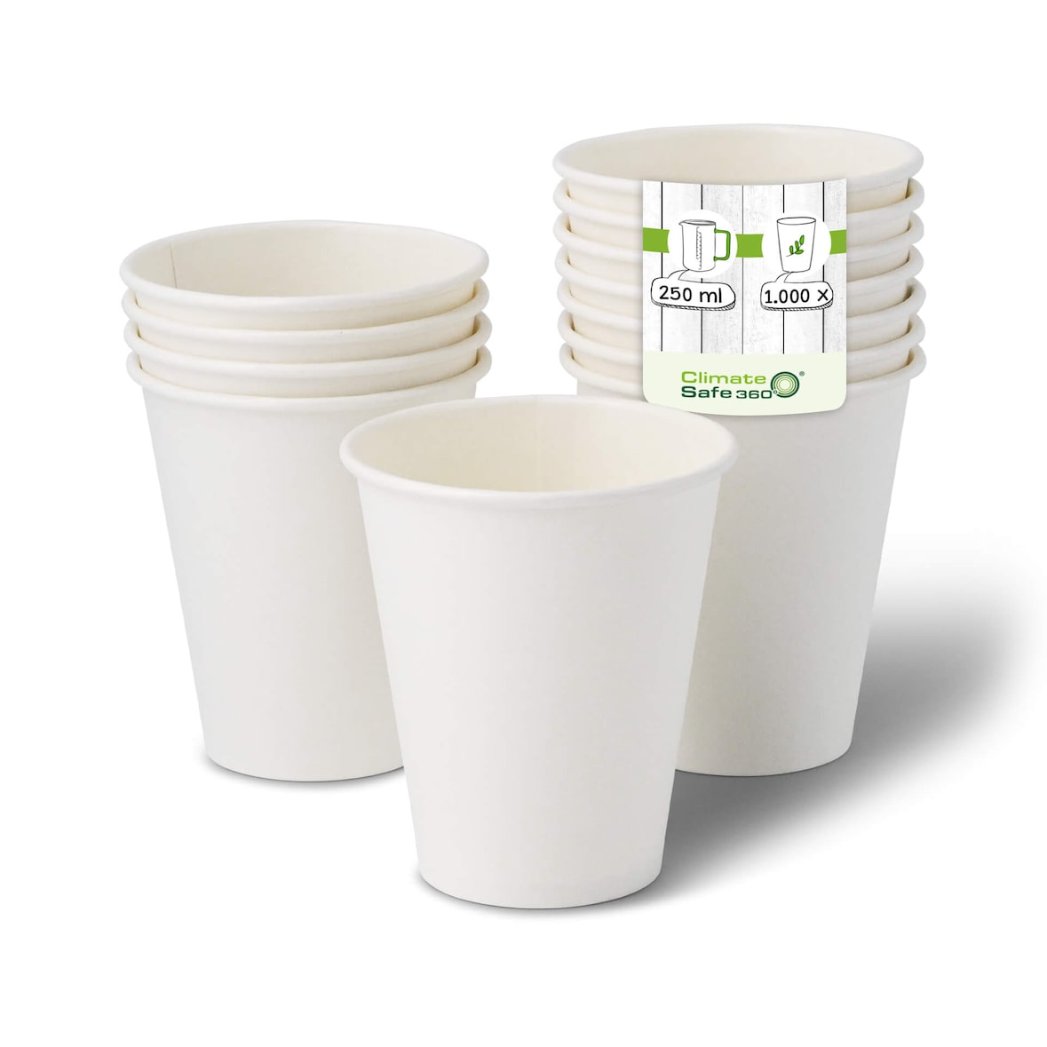 greenbox - Copos de papel 250 ml / 10 oz, Ø 90 mm, branco, 1000 un.