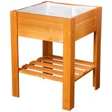 thumbnail of WAGNER GreenFAMILY Hochbeet GreenBOX Light - 53,5 x 53,5 x 70 cm, Massivholz kastanie, Regalboden&Pflanztasche- 25038001