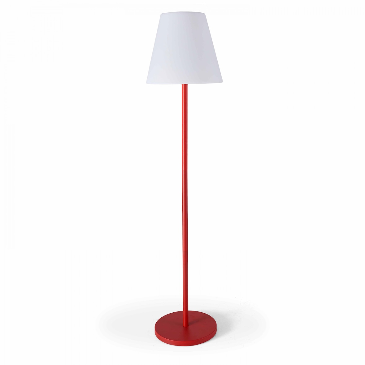 Lampada da terra in acciaio rosso - Oviala