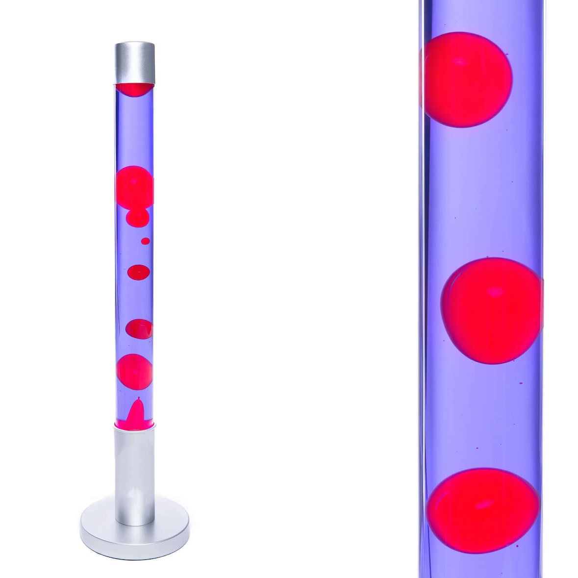 Licht-Erlebnisse XXL Lavalampe ALAN Lila Rot Magma 76cm hoch mit Schalter inklusive Leuchtmittel dekorative Stehleuchte Wohnzimmer, LA562608