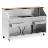 thumbnail of Royal Catering Estación de coctelería móvil - con cubitera y soporte para botellas - mostrador de 180 cm con aspecto de madera -