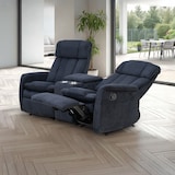 thumbnail of Kinosessel, 2er-Fernsehsessel mit mechanischer Relaxfunktion, Easy-Lift, für 2 Personen, 2 Getränkehalter, Cord-Mikrofaser in Nachtblau, Raburg Maxx