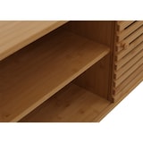 thumbnail of Suporte de TV em bambu HWC-N80, mesa de TV, cómoda com tampo baixo, compartimentos de arrumação com certificação FSC® 50x140x40cm