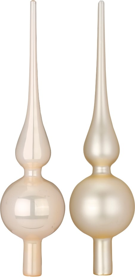 Christbaumspitze Glas 28cm 1 Stück matt / glanz sortiert - Champagne