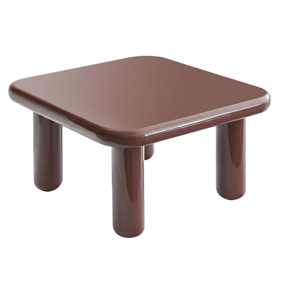 Tavolino quadrato da 75 cm in MDF laccato bordeaux Oviala