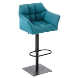 thumbnail of Lot de 2 tabourets de bar Damaso en tissu Noir/Turquoise
