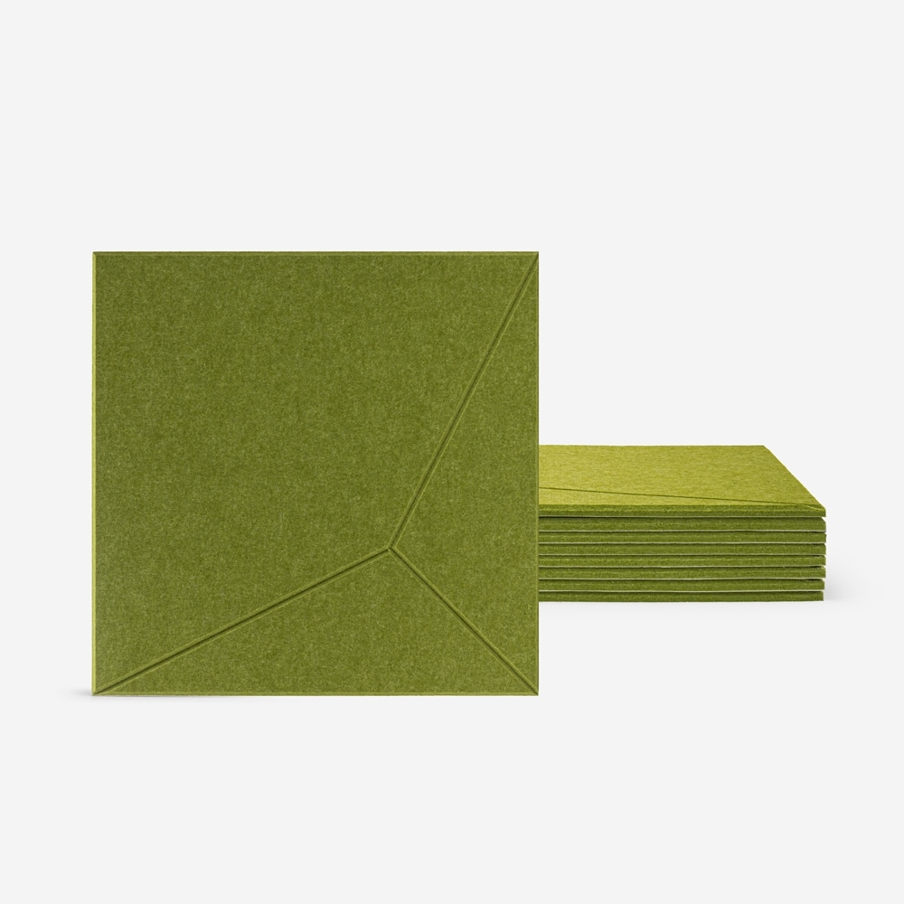 Set 8 pannelli 60x60cm fonoassorbenti verdi decorativi parete Klank-V-MFA6060AV