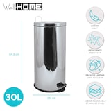 thumbnail of WellHome - Pattumiera da bagno 30L con pedale in acciaio inox Ø29x64,5 cm - PBA
