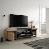 thumbnail of Mueble TV, Televisión, 200x57x35cm, Para TV hasta 80", Diseño industrial, Roble y negro _ 47_18