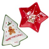 thumbnail of 2tlg Keksteller Set Patisserie Weihnachten Tannenbaum Stern Gebäckteller Snacks
