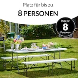 thumbnail of Casaria Bierzeltgarnitur 180 cm Klappbar Kunststoff Campingtisch 2x Campingbank Festzeltgarnitur Weiß 3 tlg