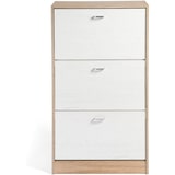 thumbnail of DUPI Mueble Zapatero Madera | 3 Puertas Oscilobatientes | 6 Baldas para 28 Zapatos | Diseño Minimalista | Zapatero Entrada (Taupe/Blanco)