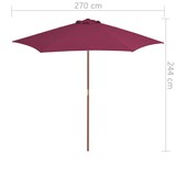 thumbnail of vidaXL Parasol met houten paal 270 cm bordeauxrood