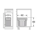 thumbnail of Hailo Abfallsammler 3666132 TZ Swing Terzett 3x 10 Liter mit Biodeckel