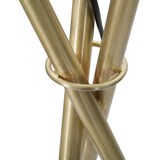 thumbnail of Piantana in metallo dorata con sfera in vetro bianco Ø cm 55x155